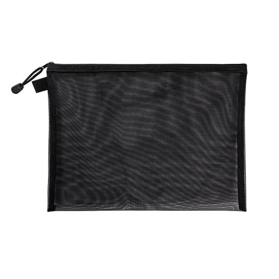 ERDOUY 6pcs A5 Makeup Bag Cosmetic Bag File Folder Mesh Bag Paper Bags Folders Document Storage Bag Testing Paper Pouch Mesh Pouch File Holder File Pouch Zipper Office Material9.25*7.1inBlack