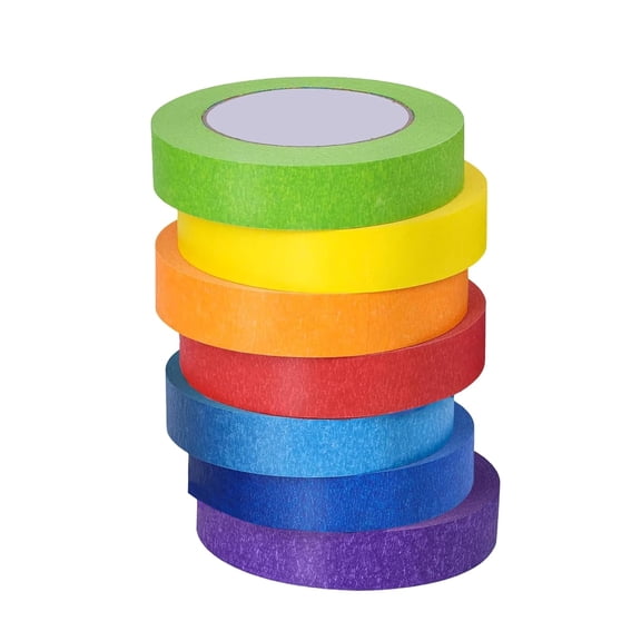 ERDOUY 7 rolls Colored Masking Tape, Colored Painters Tape for Arts and Crafts, 0.98" x14.2Yard Drafting Tape, Craft Tape, Labeling Tape, Paper Tape, Colored Tape,Artist Tape