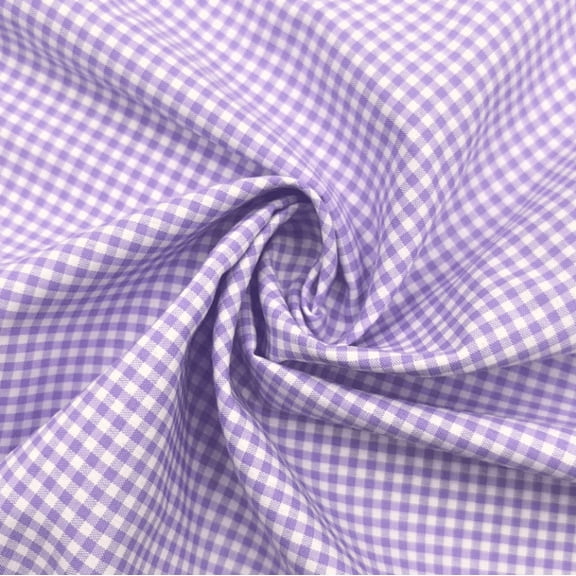 ERDOUY 88mm Grid Gingham Cotton Cloth, Purple & White Plaid Soft Fabric, 59 Inch Width 39 Inch Length for Sewing, Quilting & DIY Decoration