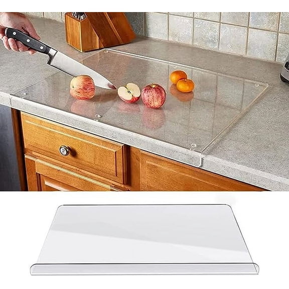 ERDOUY Acrylic Cutting Boards for Kitchen Counter, NEW Clear Cutting Board for Kitchen, Acrylic Anti-Slip Transparent Cutting Board with Lip for Counter Countertop Protector Home Restaurant ,18x16 in