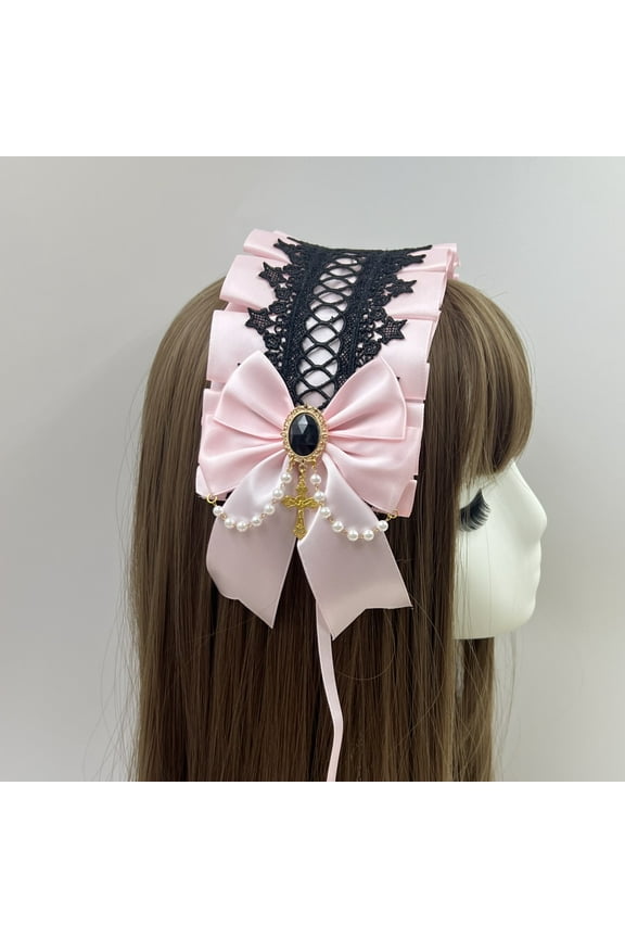 Animal Anime Ears Headband with Bells Hairband Headwear Headpiece Hair Hair Clips(Pink)
