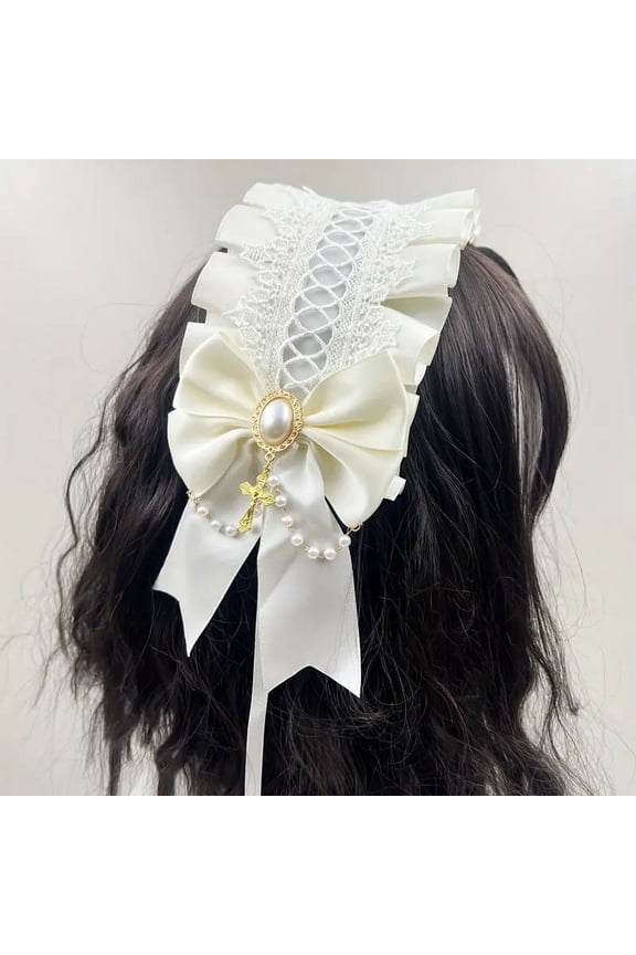 Animal Anime Ears Headband with Bells Hairband Headwear Headpiece Hair Hair Clips(White)