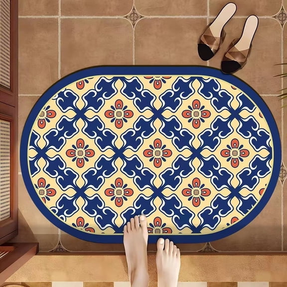 ERDOUY Bathroom Rug Mat , Non-Slip Plush Shaggy Bath Carpet, Machine Wash Dry, Bath Mats for Bathroom Floor, Tub and Shower, Bathroom Runner Bathmat Accessories Decor 15*23inch (A)