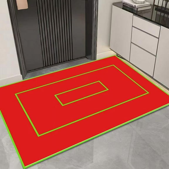 ERDOUY Bathroom Rug Mat , Non-Slip Plush Shaggy Bath Carpet, Machine Wash Dry, Bath Mats for Bathroom Floor, Tub and Shower, Bathroom Runner Bathmat Accessories Decor, Red,16*24inch