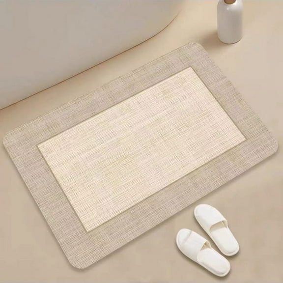 ERDOUY Bathroom Rug Mat , Non-Slip Plush Shaggy Bath Carpet, Machine Wash Dry, Bath Mats for Bathroom Floor, Tub and Shower, Bathroom Runner Bathmat Accessories Decor, khaki I,16*24inch