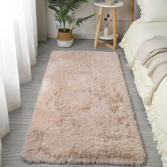 ERDOUY Bathroom Rug Mat , Non-Slip Plush Shaggy Bath Carpet, Machine Wash Dry, Bath Mats for Bathroom Floor, Tub and Shower, Bathroom Runner Bathmat Accessories Decor 15*47inch (Light Pink)