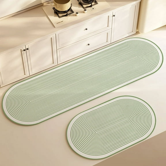 ERDOUY Bathroom Rug Mat , Non-Slip Plush Shaggy Bath Carpet, Machine Wash Dry, Green,24*16inch