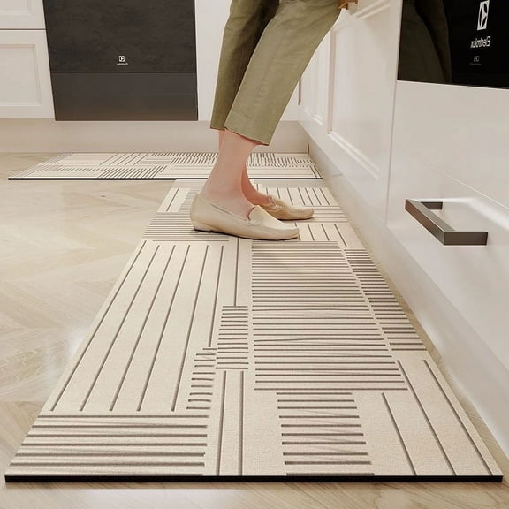 ERDOUY Bathroom Rug Mat , Non-Slip Plush Shaggy Bath Carpet, Machine Wash Dry, Khaki Brown C,24*16inch