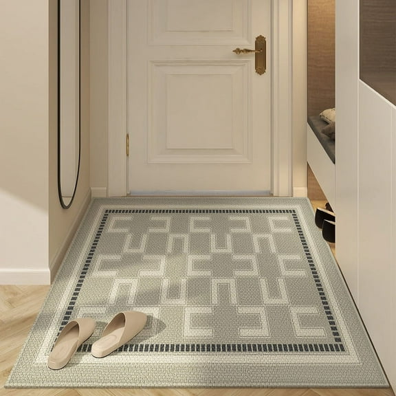 ERDOUY Bathroom Rug Mat , Non-Slip Plush Shaggy Bath Carpet, Machine Wash Dry, Labyrinth,24*16inch