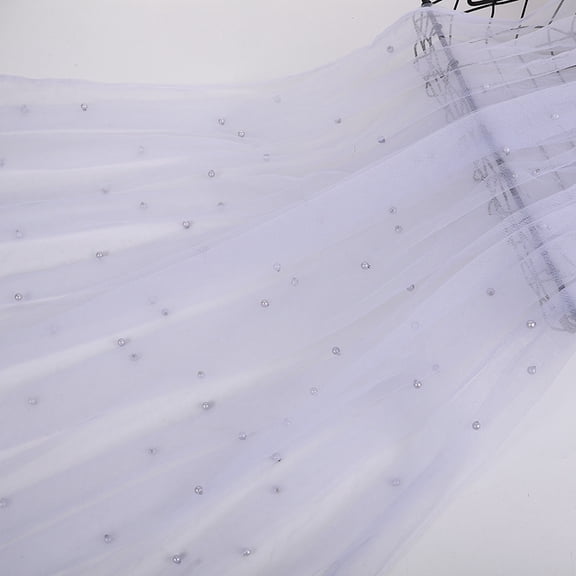 ERDOUY Blush Pearl Sheer Tulle Fabric 39x63 Inches, Elegant Mesh Material for Tutu Skirts, Wedding Arch, Bridal Veil & Party Table Decor,Light Purple