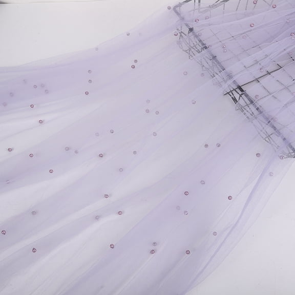 ERDOUY Blush Pearl Sheer Tulle Fabric 39x63 Inches, Elegant Mesh Material for Tutu Skirts, Wedding Arch, Bridal Veil & Party Table Decor,Purple