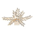 thumbnail image 1 of ERDOUY Bridal Flower Wedding Hair Pins Crystal Pearl Hair Combs Clips Headpiece Gold Wedding Hair Accessories Jewelry with Rhinestone for Brides Bridesmaids Women Girls (White), 1 of 2