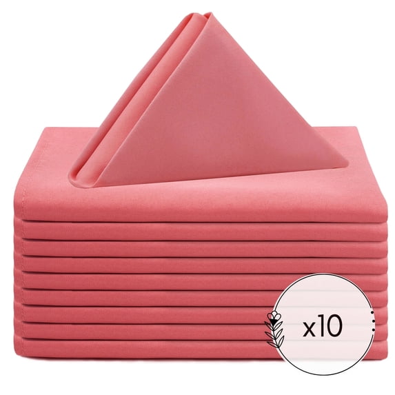 ERDOUY Bulk Cloth Napkins,10Pcs Cloth napkins-Pink 16.93x16.93in Soft Polyester Fabric Napkins, Ideal for Weddings, Parties & Dinners, Cloth Table Napkins