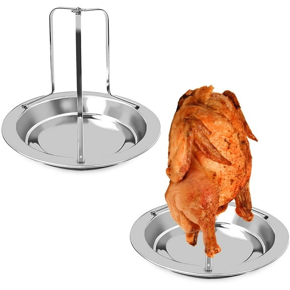 ERDOUY Chicken Roaster Rack,1 Pack Stainless Steel Beer Can Chicken Holder Vertical Roaster Rack Chicken Roasting Rack Roasting Pan for Grill Oven BBQ