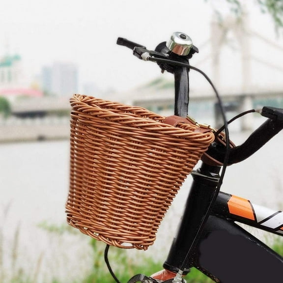 ERDOUY Childrens Wicker Bike Basket, Bike Basket Front Large,Bike Basket Kids Adult Handmade Bicycle Baskets for Boys and Girls Bicycles, Kids Bicycle Accessory