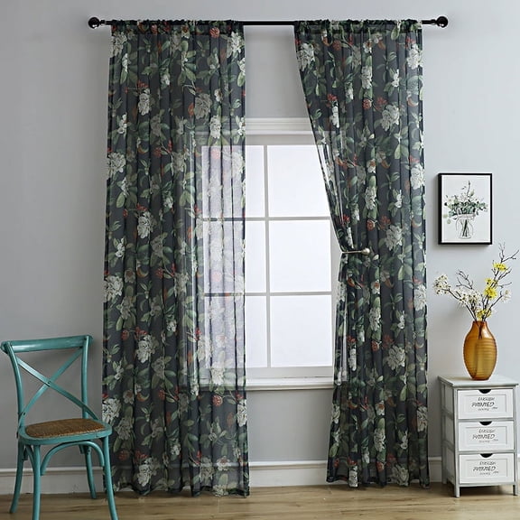 ERDOUY Curtains Sheer - Texture Sheer Window Covering, Light & Airy Privacy Sheer Panels for Bedroom Living Room Patio Glass Door（2pcs，51.2*39.4in，A24）