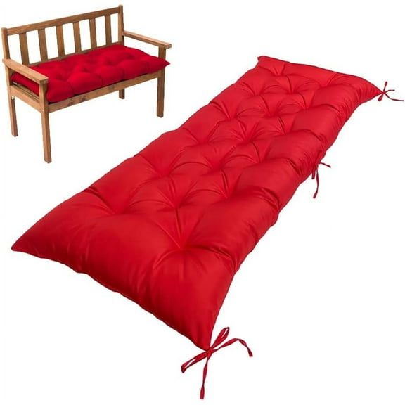 ERDOUY Cushion Garden Terrace Home Kitchen Office Thick Comfortable Cushion 39.37*19.68*3.14inch (Red)