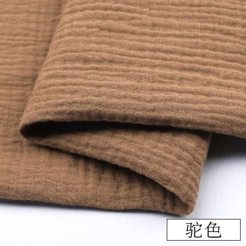 ERDOUY Double-Ply Breathable Cotton Gauze Fabric 39x53in, Cozy Material for Sewing, Pajamas & Blankets,Camel Color