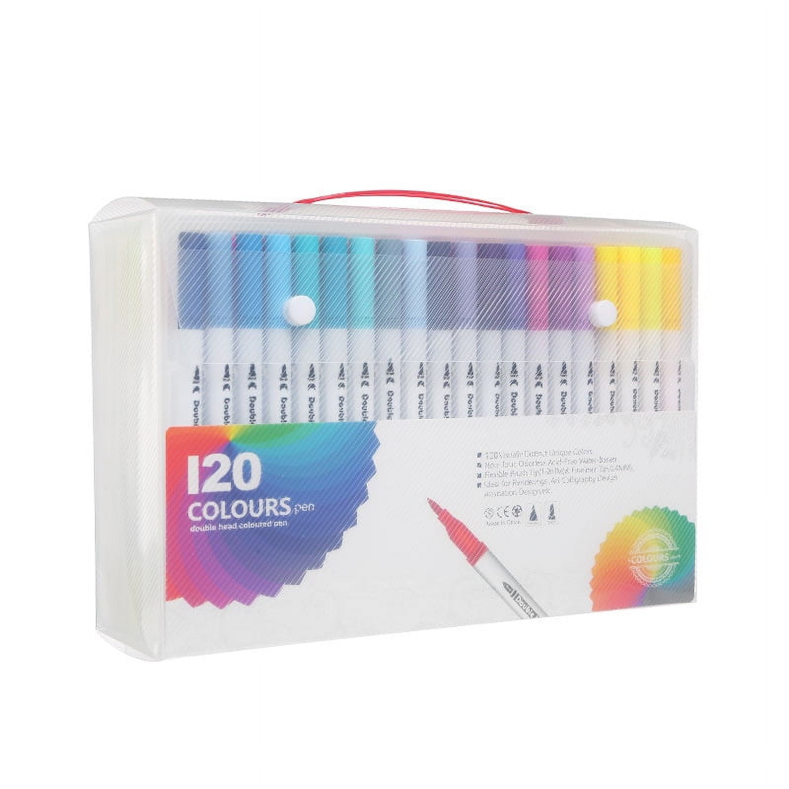 ERDOUY Dual Tip Brush pen, Watercolor Pen Set, 120 Color Double Ended Painting Pen, Fine line art Marker pen, Water Based Highlighter, Used for Outline, Drawing, Calligraphy and Coloring Books.