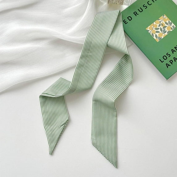ERDOUY Elegant Personalized Scarf, Green Series Long Stripe Scarf, Thin Narrow Strap, Neck Tie, Hair Tie Bag Decoration, Hand Gift Ribbon -1 piece (D)
