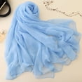 thumbnail image 1 of ERDOUY Elegant Personalized Scarf, New Chiffon Solid Color Scarf Wrinkled Scarf Beach Scarf Long Shawl Scarf (Sky Blue), 1 of 2