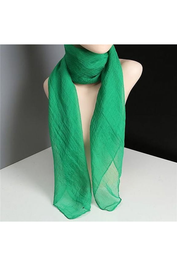 Elegant Personalized Scarf, Solid Color Scarf Thin Chiffon Scarf Versatile Square Decorative Scarf (Dark Green)