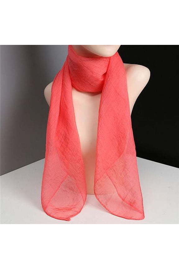 Elegant Personalized Scarf, Solid Color Scarf Thin Chiffon Scarf Versatile Square Decorative Scarf (Light Red)