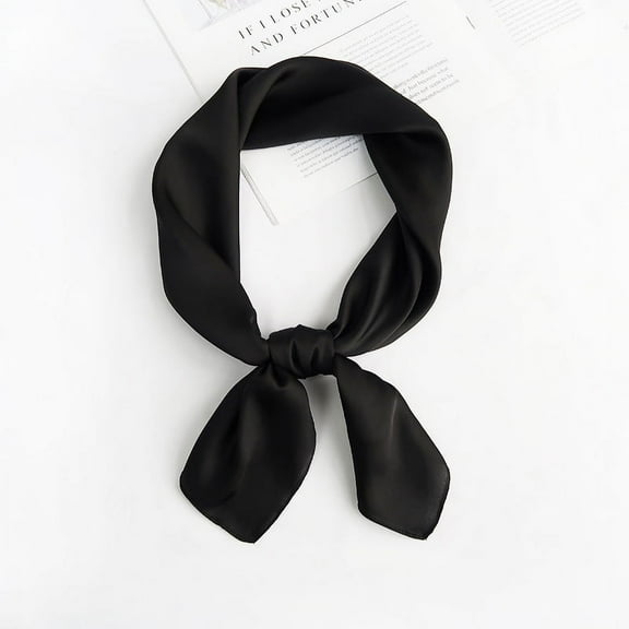 ERDOUY Elegant Personalized Scarf, Solid Color Small Square Scarf 70 * 70cm Solid Color Simple Versatile Spring/Summer Scarf (Black)