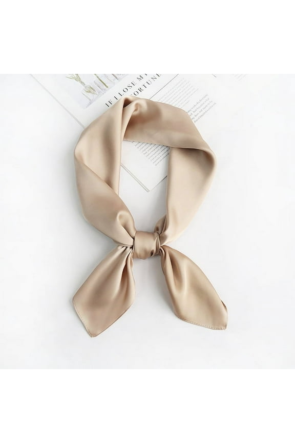 Elegant Personalized Scarf, Solid Color Small Square Scarf 70 * 70cm Solid Color Simple Versatile Spring/Summer Scarf (Khaki)