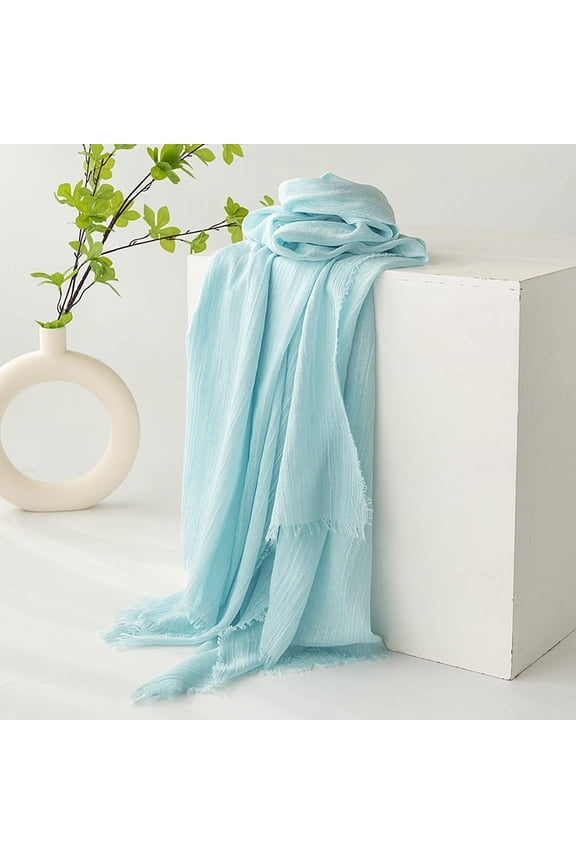 Elegant Personalized Scarf, Summer Cotton and Hemp Scarf Solid Color Simple Sunscreen Shawl High Grade Feel Scarf, Scarf Head Scarf (Mint Green)