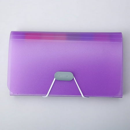 ERDOUY Expanding File Folder-Hand-held 13 Pockets Organizer Folder PP Wallet Organizer for Cards, Receipts, Coupons and Tickets(Purple)