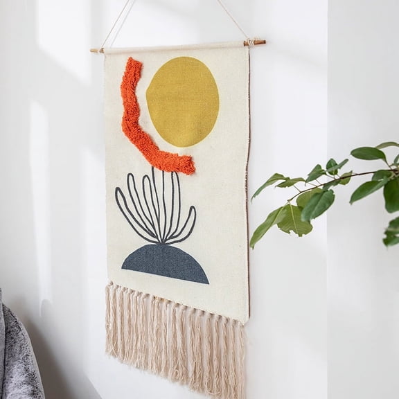 ERDOUY Fabric Wall Decor, Woven Wall Hanging Tapestry, Bohemian Home Decor Tapestries, Woven Fabric Wall Hanging 20*28inch01