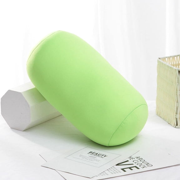 ERDOUY Foam Particle Pillow Solid Color Cylindrical Pillow Office nap Pillow Multi-Functional Cushion Neck and Waist Protection（Green）