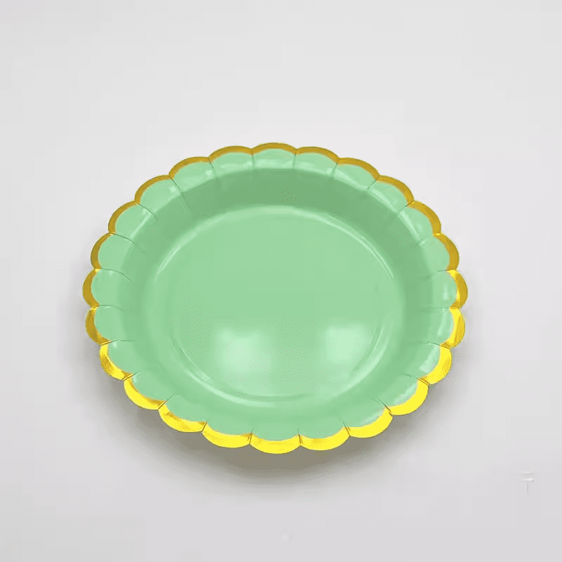 ERDOUY Green 50 Pcs 9" Premium Disposable Paper Dessert Plates, Sturdy Leak-Resistant Dinner Plates for Party, Birthday & Holiday Gatherings
