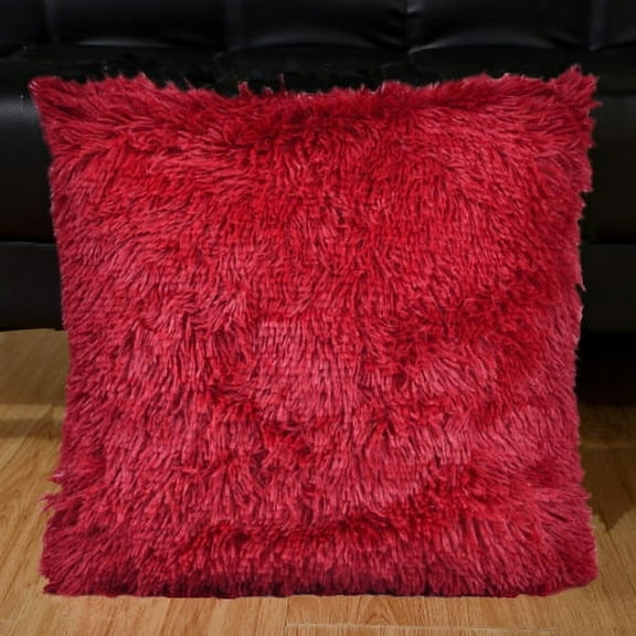 ERDOUY Home Decoration Pillows, Short Plush Pillows, Room Sofa Decoration Pillows, Bedside Cushion Pillows,wine red