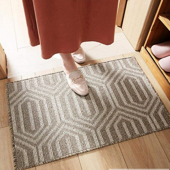ERDOUY Indoor Doormat Rubber Backing Non Slip Door mat Outdoor Inside Floor Mud Dirt Trapper Entrance Door Rug Machine Washable Carpet (20 x 31.5 inch (50x80cm), Grey -a)