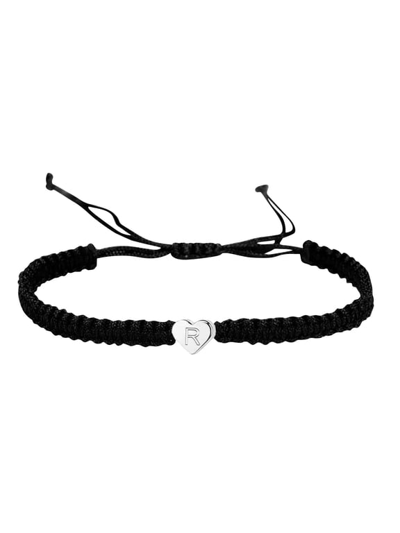 Initial Heartstring Bracelet for Teen Girls Boys Handmade Rope Braided Bracelet Minimalist Jewelry Matching Couple Bracelet-R