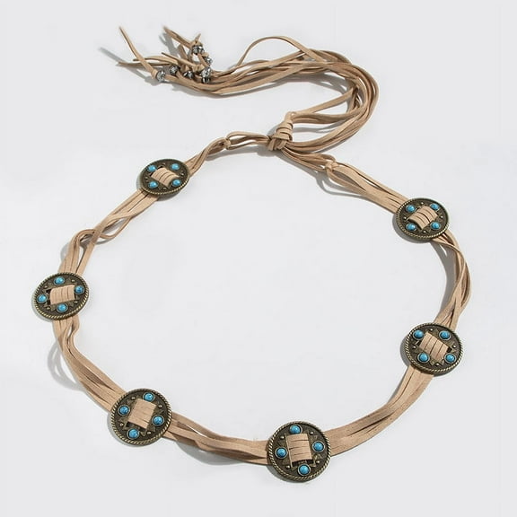 ERDOUY Khaki Women Renaissance Belts Waist Belts for Dresses Bohemian Style Waist Belt