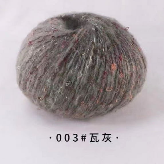 ERDOUY Light Worsted Yarn Craft 2Roll, 262yds/100g,Super Soft Fluffy Blend for Knitting and Crocheting Multicolor Hats, Shawls, Garments, Blankets,Gray