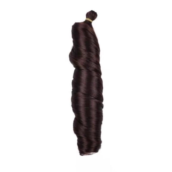 ERDOUY Loose Wave Crochet Braiding Hair Spiral Curl Synthetic Hair 24 Inch 6-Pack Pre-Stretched Braids for Natural Looking Style，Black Brown