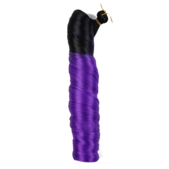 ERDOUY Loose Wave Crochet Braiding Hair Spiral Curl Synthetic Hair 24 Inch 6-Pack Pre-Stretched Braids for Natural Looking Style，Black and Purple