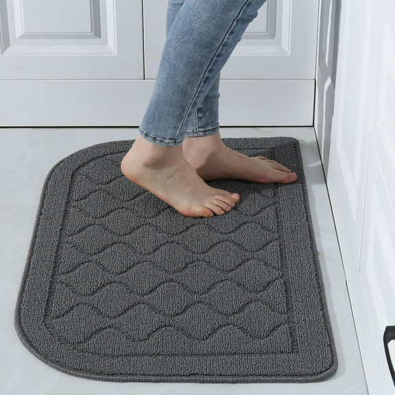 ERDOUY Luxury Bathroom Rug Mat, Extra Soft and Absorbent Microfiber Bath Rugs, Non-Slip Plush Shaggy Bath Carpet, Machine Wash Dry, Bath Mats for Bathroom Floor,（grey）