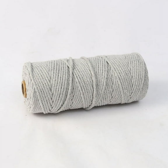 ERDOUY Macrame Cord 3mm x 110yards Natural Macrame Cotton Rope Colored Macrame Rope Soft Cotton Cord Macrame Supplies Craft Rope Macrame Yarn for Plant Hanger Wall Hanger Light Grey