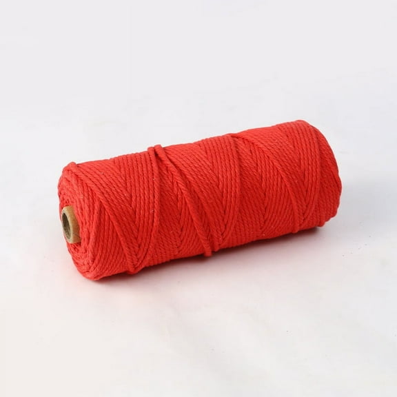 ERDOUY Macrame Cord 4mm x 110yards Natural Macrame Cotton Rope Colored Macrame Rope Soft Cotton Cord Macrame Supplies Craft Rope Macrame Yarn for Plant Hanger Wall Hanger Red