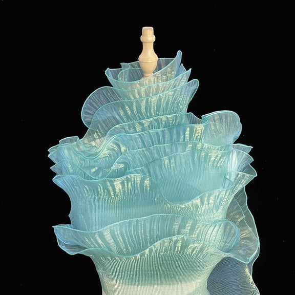 ERDOUY Magic Color Wave Pleated Organza Fabric 19.7x5.9", Decorative Craft Material for Sewing, Stage Outfits & Headwear Accessories,Light Cyan