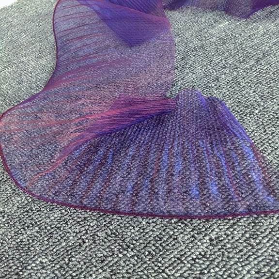 ERDOUY Magic Color Wave Pleated Organza Fabric 19.7x5.9", Decorative Craft Material for Sewing, Stage Outfits & Headwear Accessories,Purple