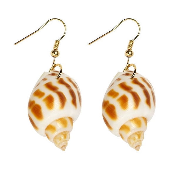 ERDOUY Men's and Women's Suitable Earrings, Natural Shell Earrings, Conch Flower Snail Earrings, Summer Abalone Shell Earrings