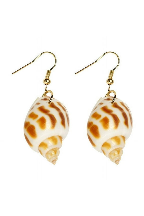 Men's and Women's Suitable Earrings, Natural Shell Earrings, Conch Flower Snail Earrings, Summer Abalone Shell Earrings