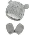 ERDOUY Newborn Winter Beanie Hat Gloves Set for Baby Girls Boys, Infant