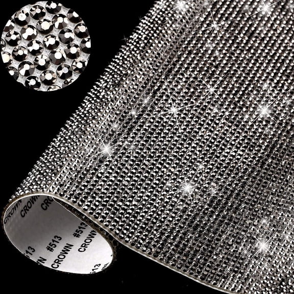 ERDOUY Self-Adhesive Bling Crystal Rhinestone Sheets, 9.4" x 7.9" Size, Sparkling Glitter Rhinestone Stickers for Car Decor, Craft Projects & DIY Creative Embellishments, 2 sheet,, Grey